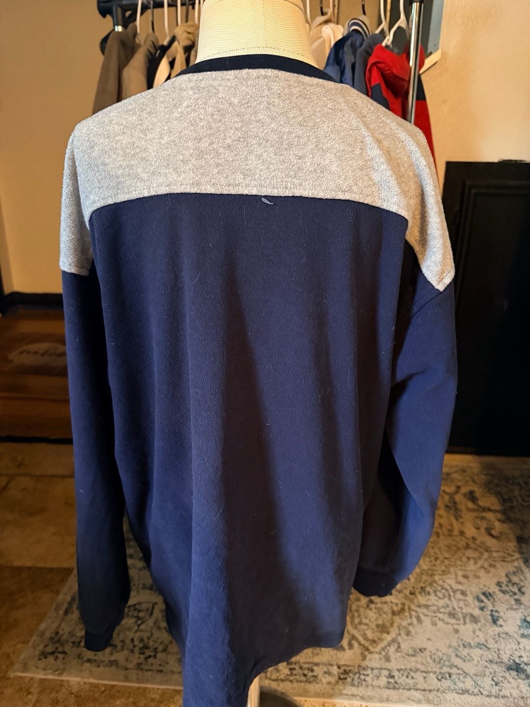 Nautica Fleece Sweatshirt Size L Blue Gray Pullover Crewneck 3
