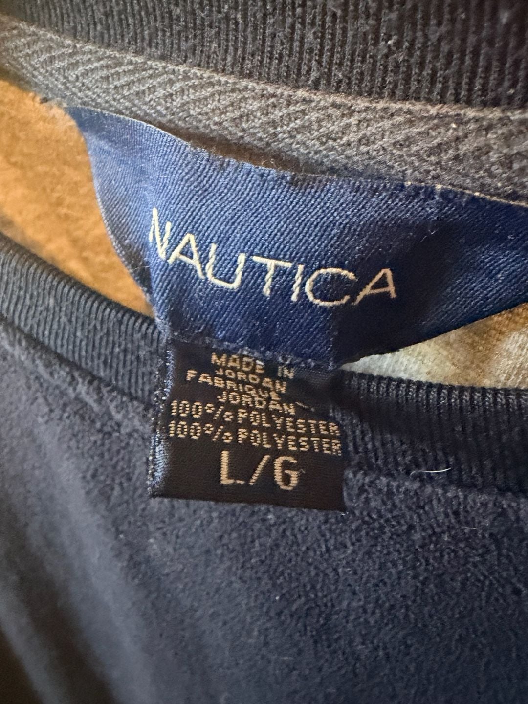 Nautica Fleece Sweatshirt Size L Blue Gray Pullover Crewneck 4