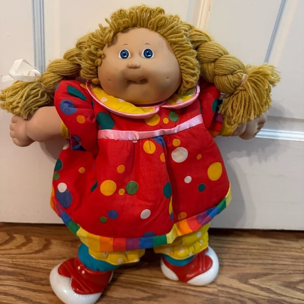 Cabbage Patch Kids Circus Clown Doll Blonde Hair Blue Eyes Vintage