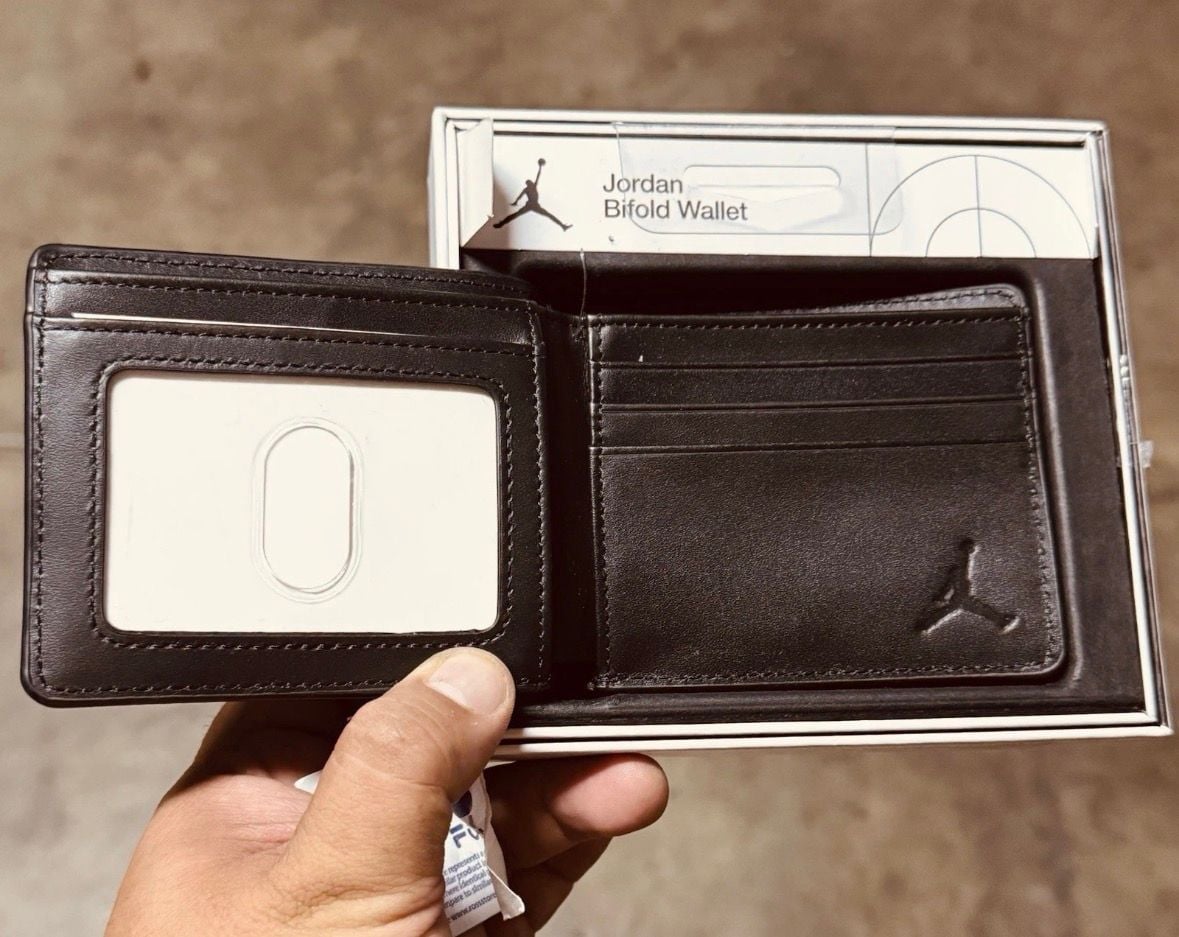 Jordan Jumpman Ingot Bifold Wallet Black Leather 3