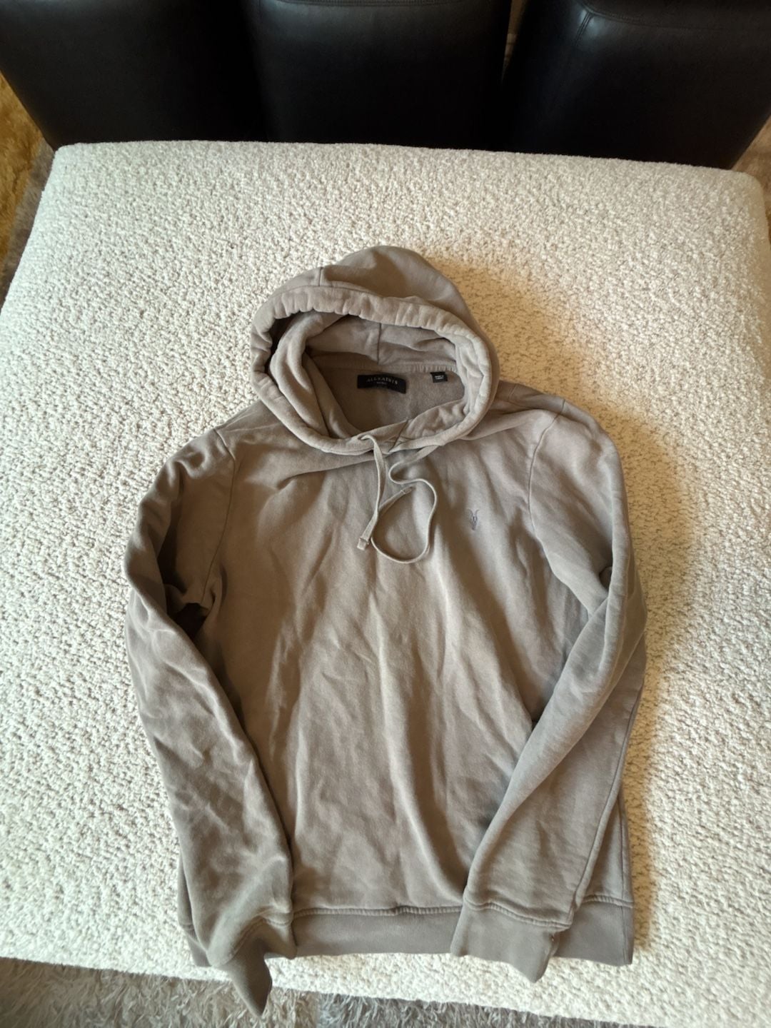 All Saints Ramskull Pullover Hoodie Size Small Taupe Grey 2