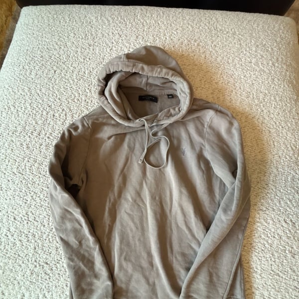 All Saints Ramskull Pullover Hoodie Size Small Taupe Grey