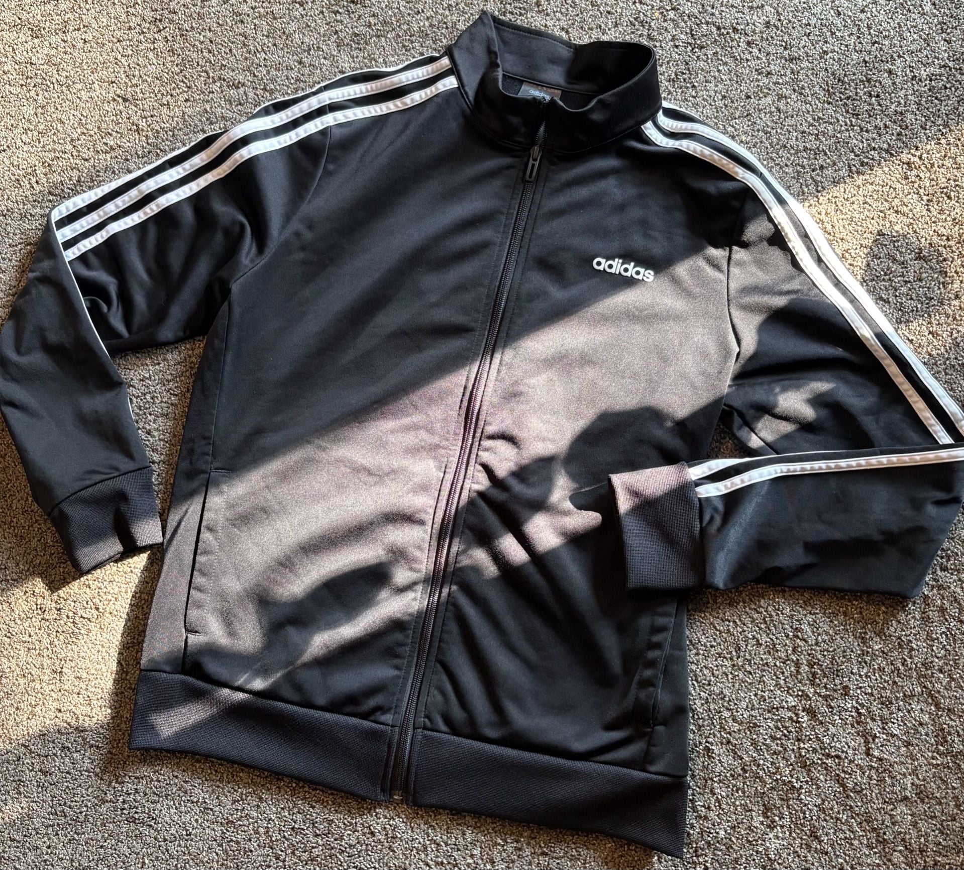 Adidas Track Suit Black. Jacket size large and pants is small 3