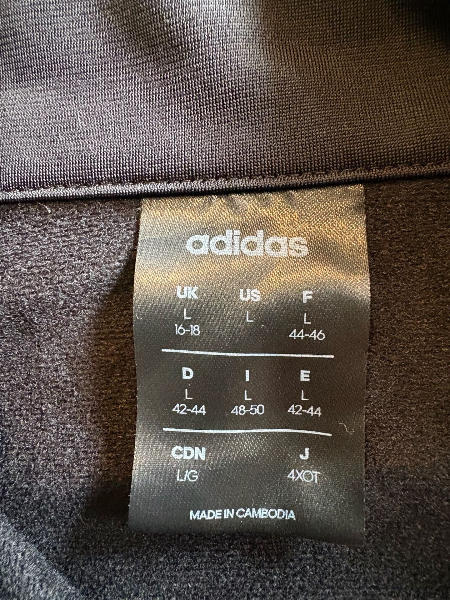 Adidas Track Suit Black. Jacket size large and pants is small 5