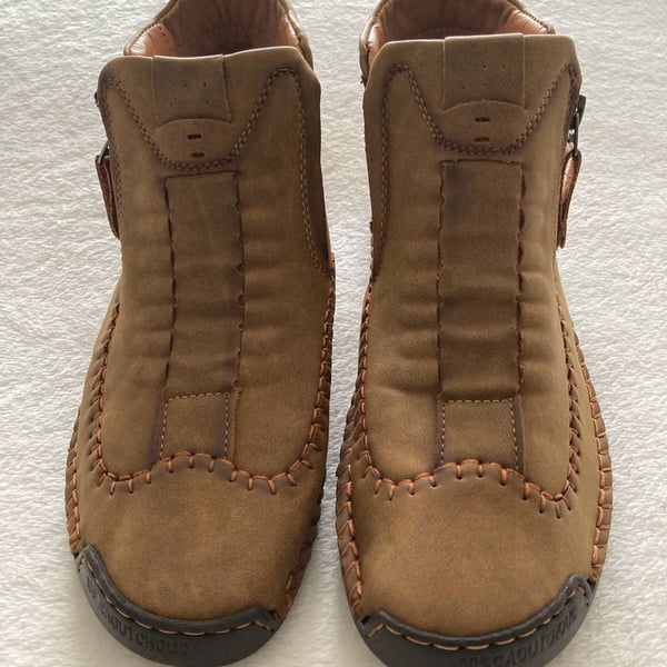 Salkin USA Ankle Boots Size 39 Brown Hand Stitched Side Zip Women’s Size 8.5