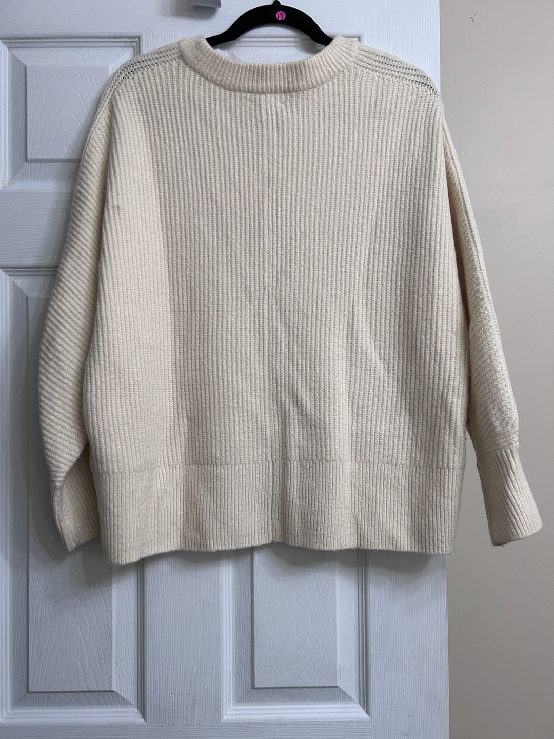 On 34th Ribbed Knit Sweater Size L Cream 4