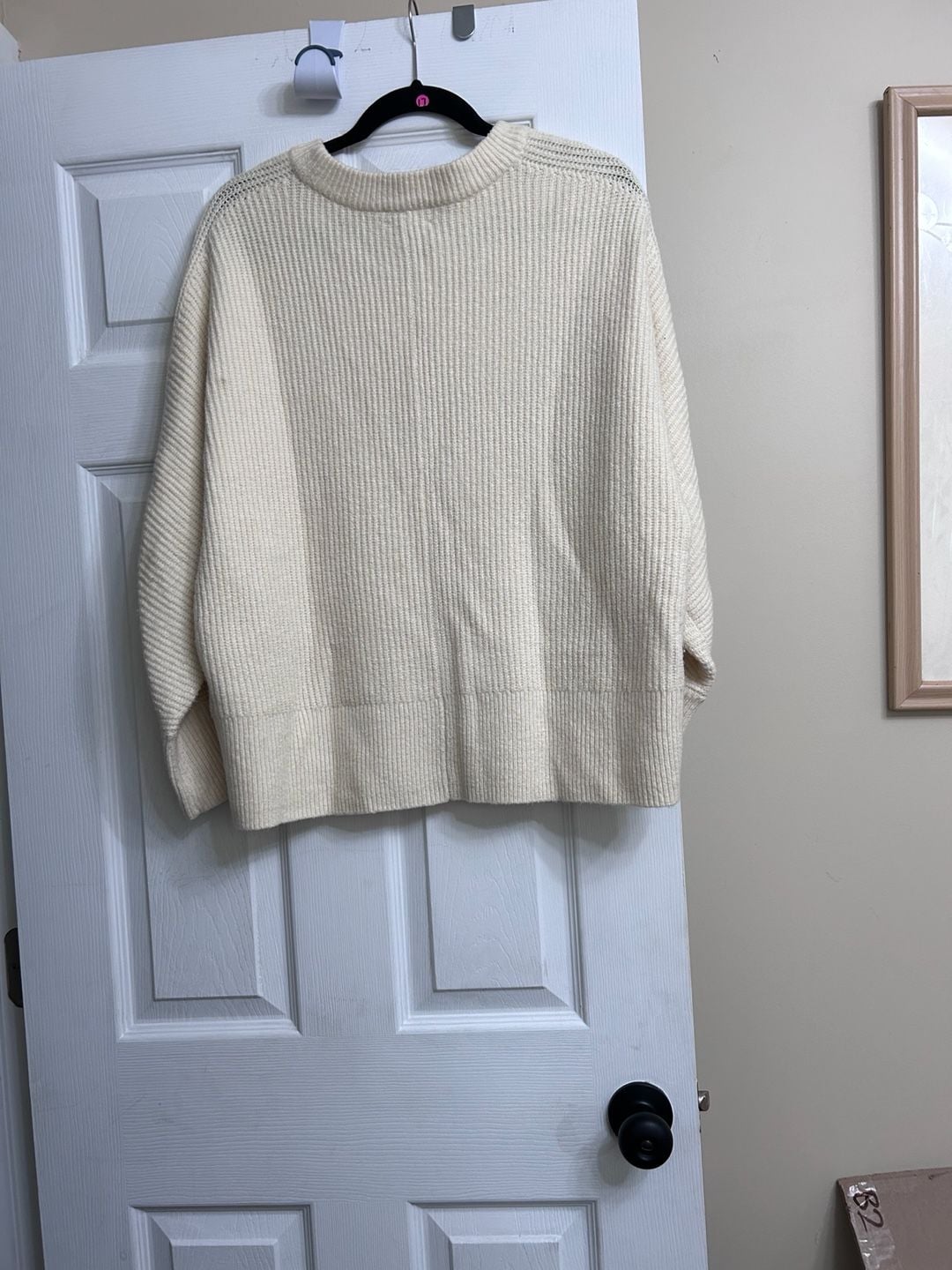 On 34th Ribbed Knit Sweater Size L Cream 5
