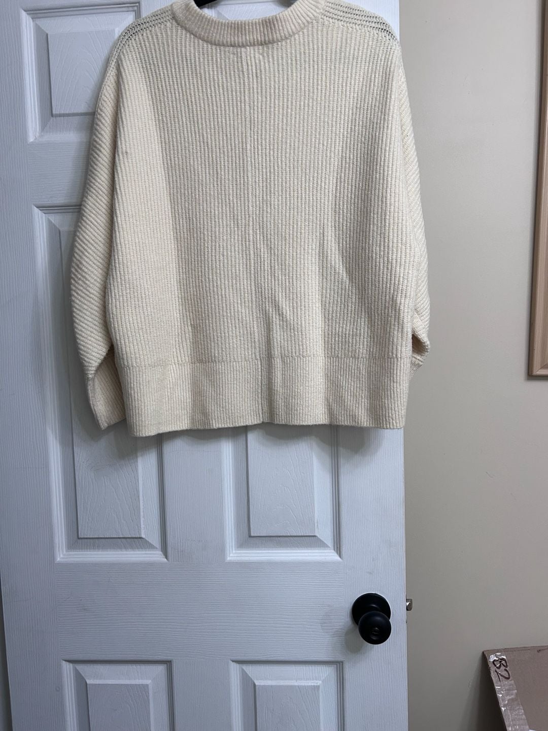 On 34th Ribbed Knit Sweater Size L Cream 6