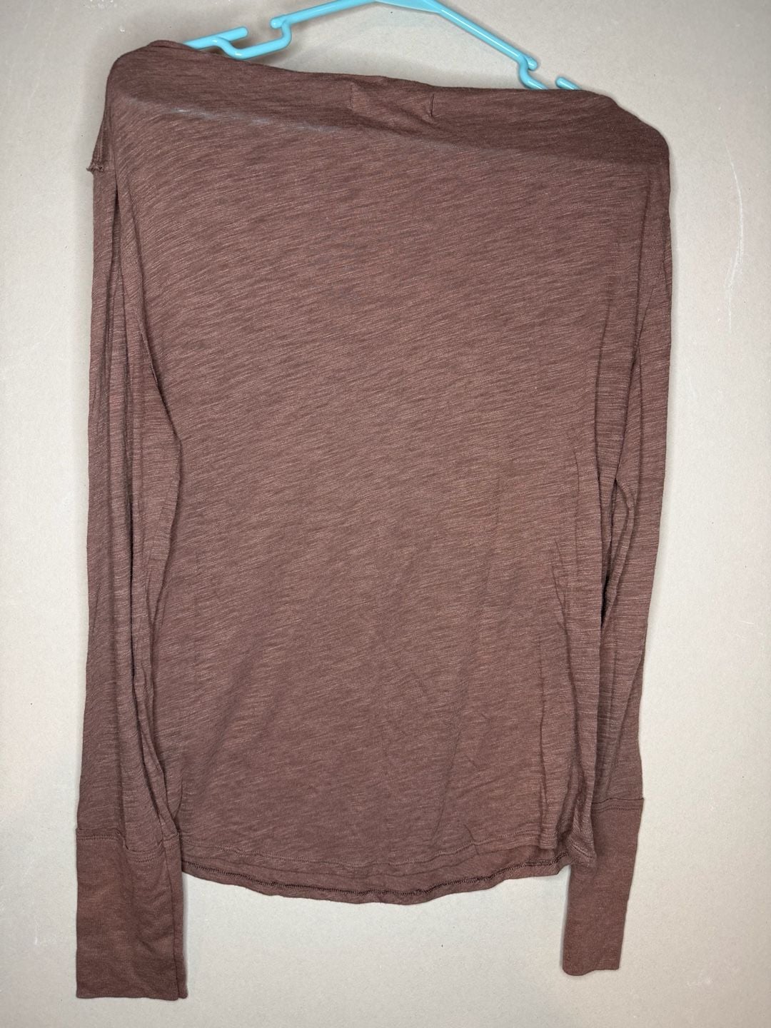We The Free Long Sleeve Top Size Medium Brown Slouchy Cowl Neck 4