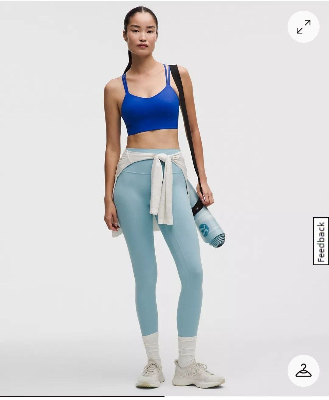 008 Lululemon Like a Cloud Longline Bra Beach Ball Blue B/C Cup sz 4 4