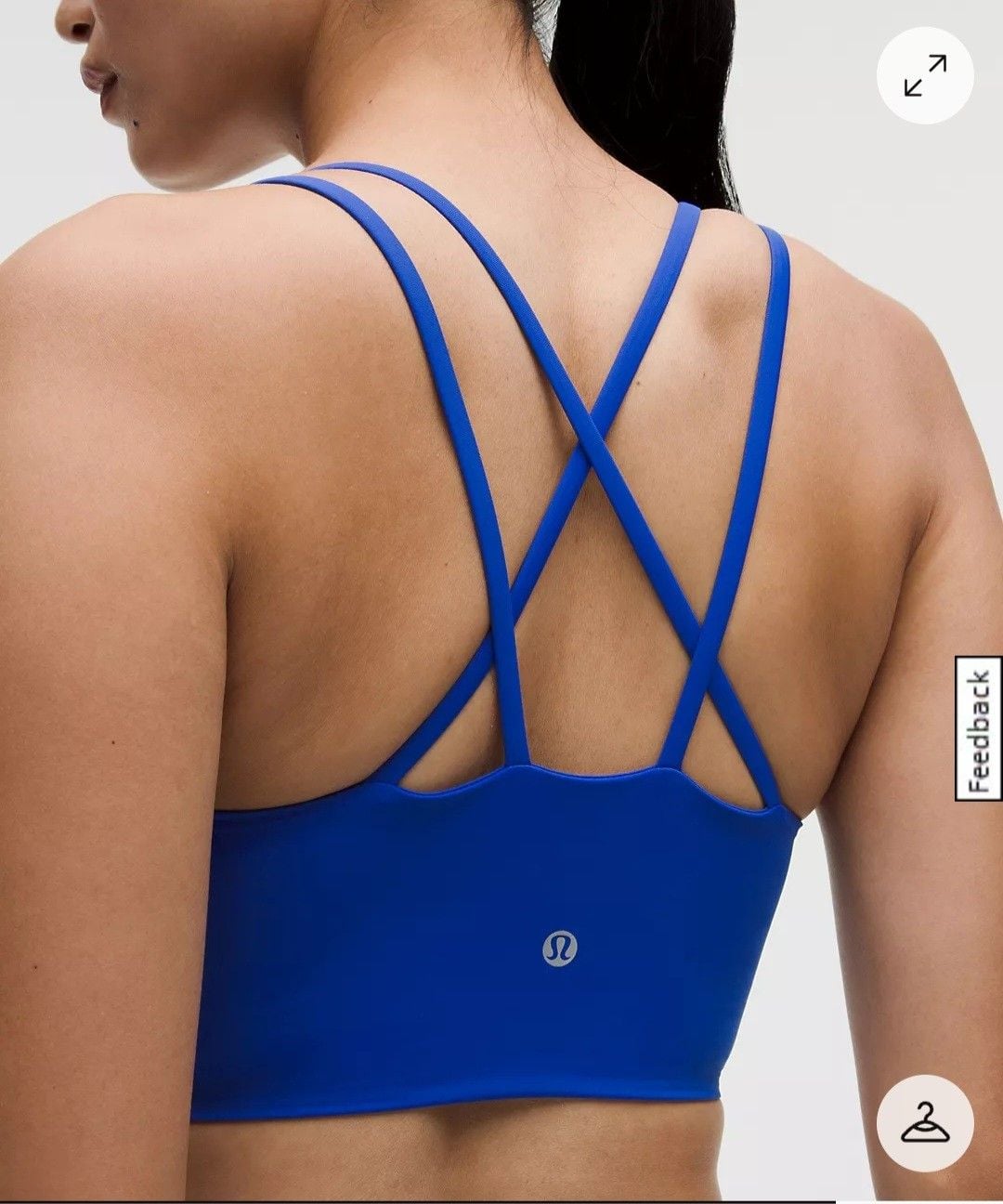 008 Lululemon Like a Cloud Longline Bra Beach Ball Blue B/C Cup sz 4 5