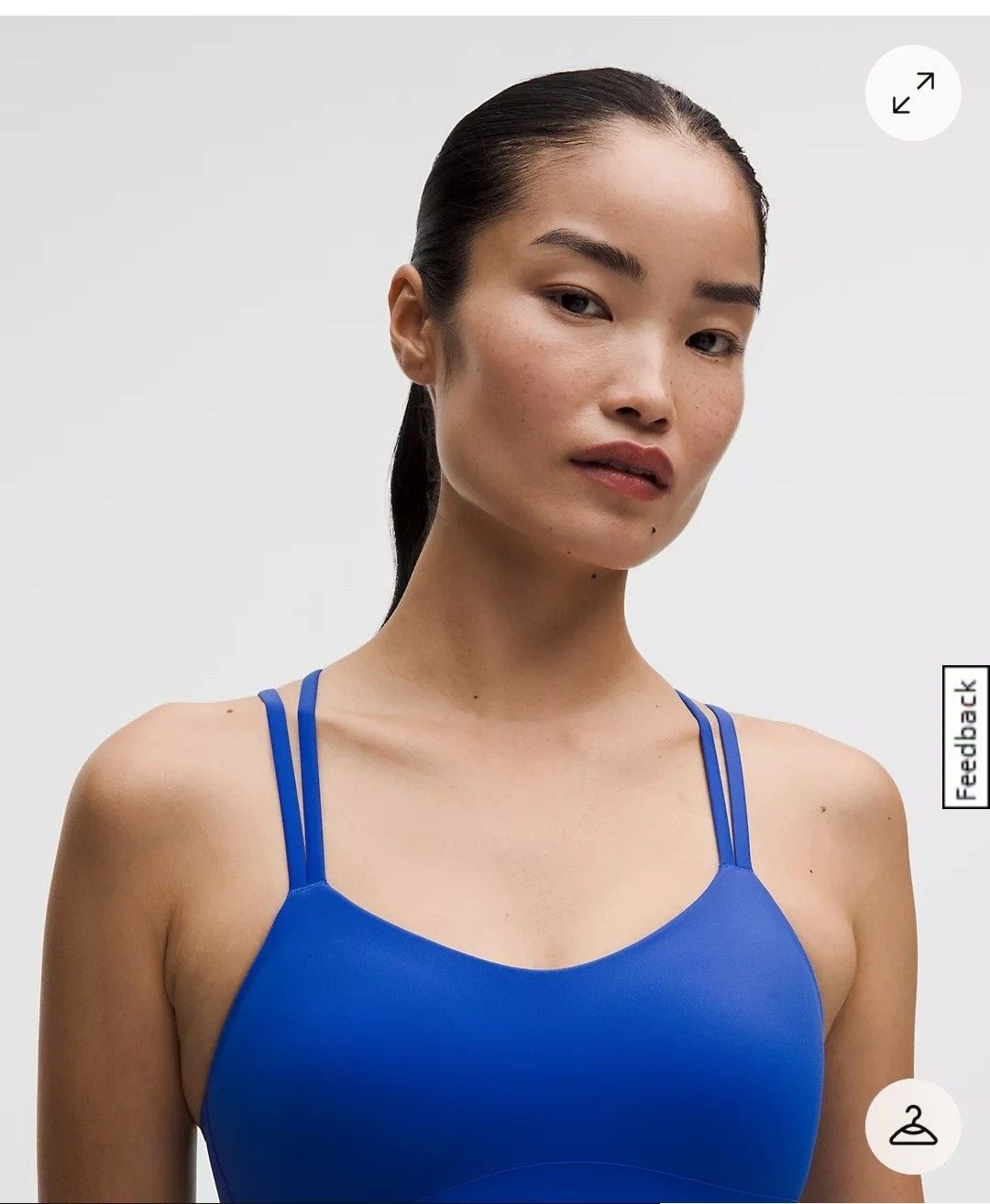 008 Lululemon Like a Cloud Longline Bra Beach Ball Blue B/C Cup sz 4 6
