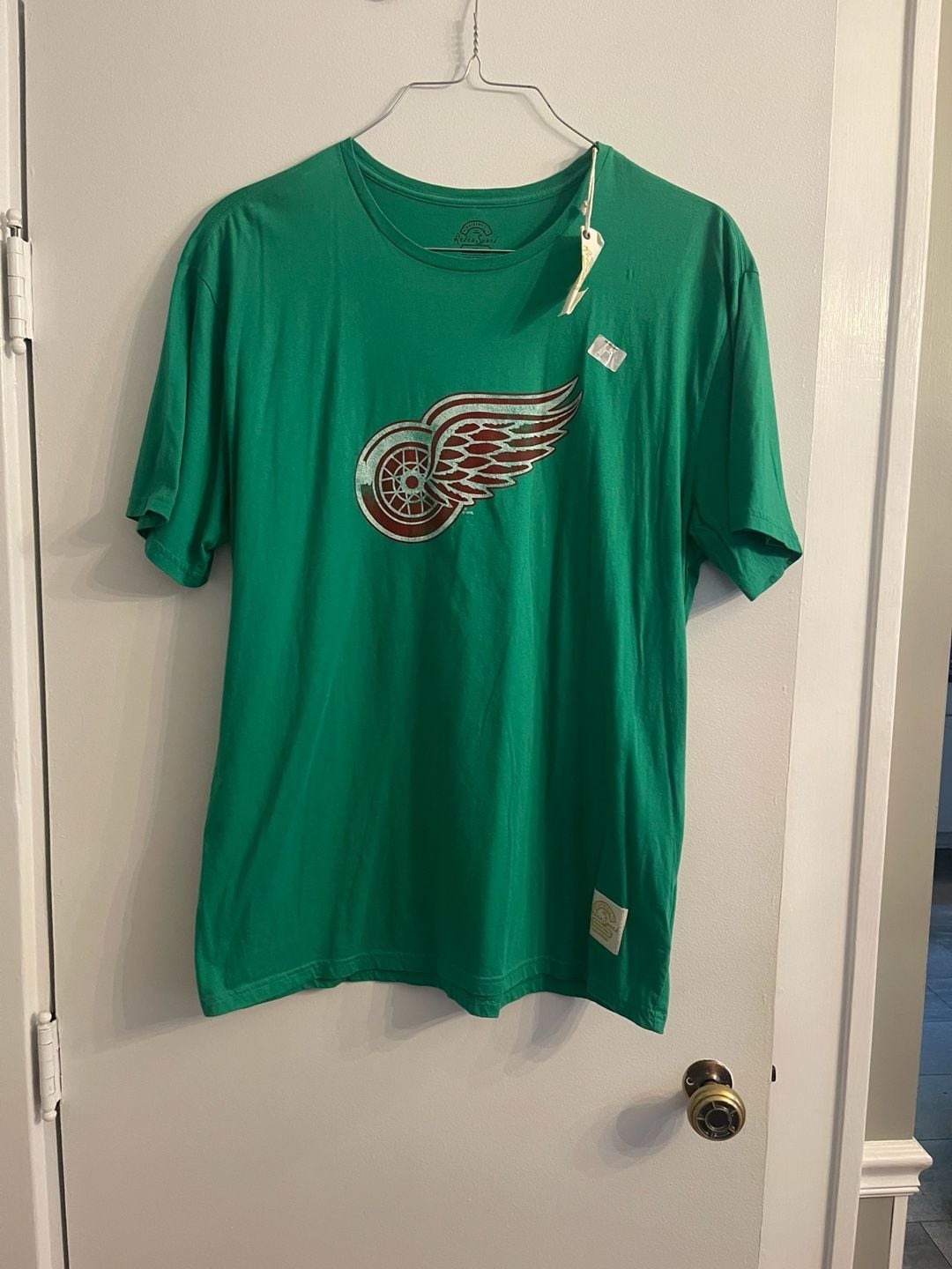 Reebok Detroit Red Wings Retro Sport T-Shirt Size 2XL Green 2