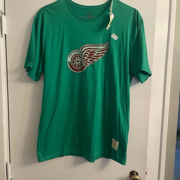Reebok Detroit Red Wings Retro Sport T-Shirt Size 2XL Green