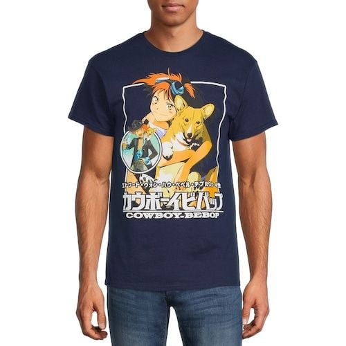 Cowboy Bebop Ed and Ein Graphic T-Shirt Navy 2