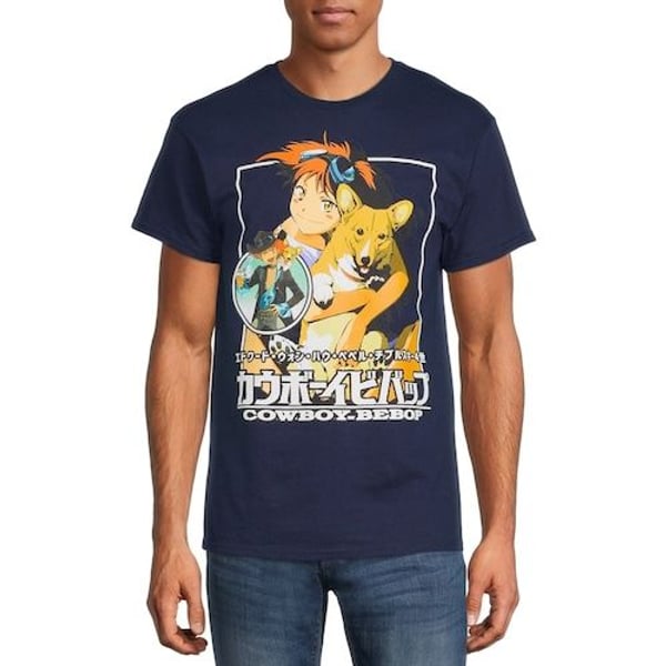 Cowboy Bebop Ed and Ein Graphic T-Shirt Navy