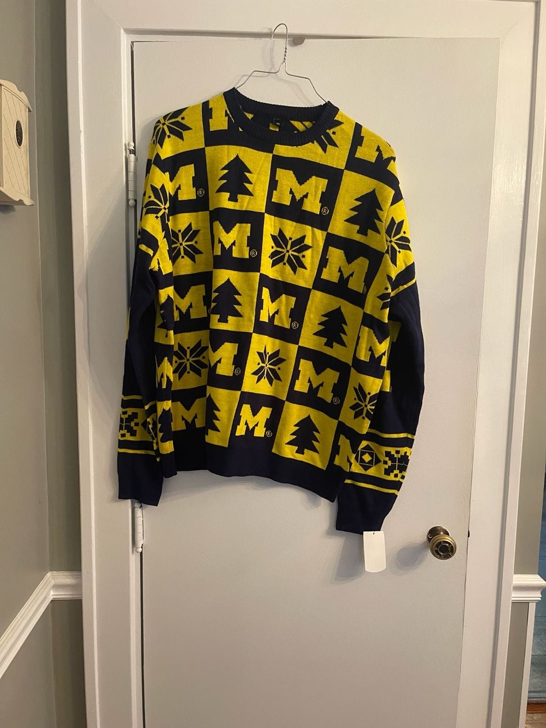 Michigan Wolverines Busy Block Snowfall Sweater Size 2XL 2