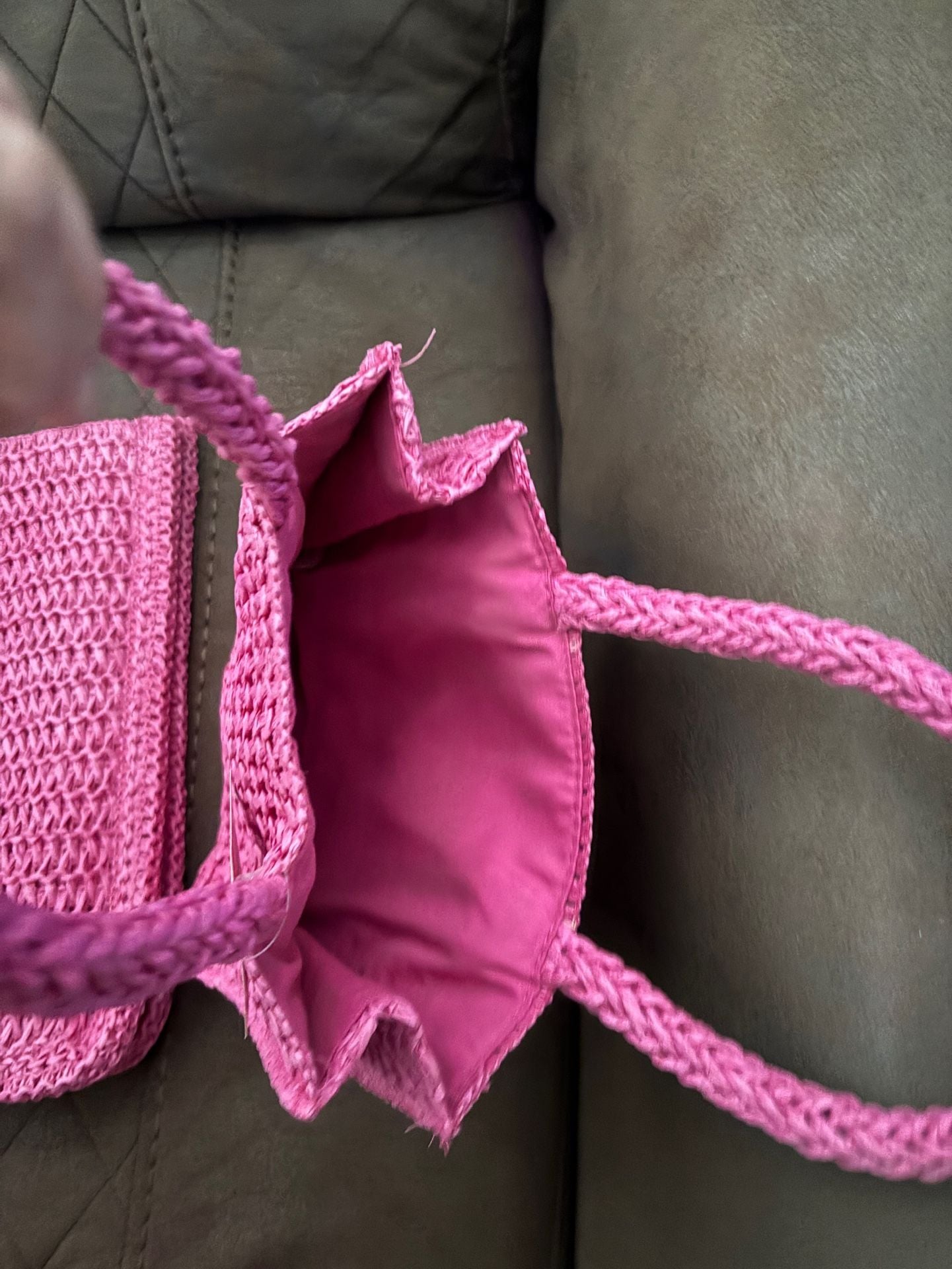 Juicy Couture 2-Piece Straw Tote Bag Set Pink 4