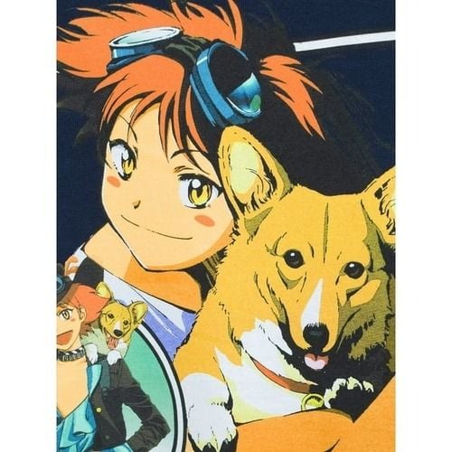 Cowboy Bebop Ed and Ein Graphic T-Shirt Navy 3