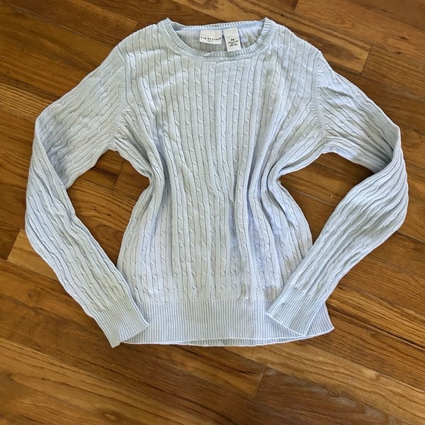 Kim Rogers Petite Cable-Knit Crewneck Sweater