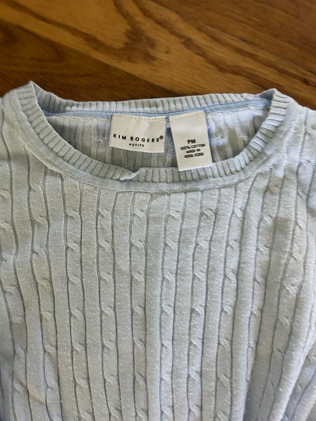 Kim Rogers Petite Cable-Knit Crewneck Sweater 3