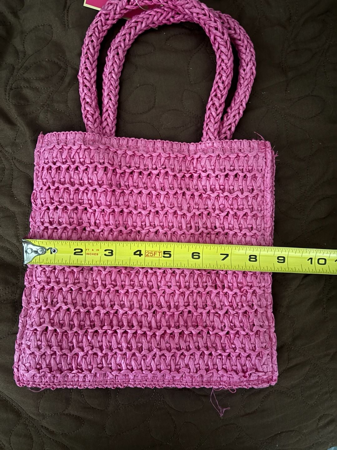 Juicy Couture 2-Piece Straw Tote Bag Set Pink 6