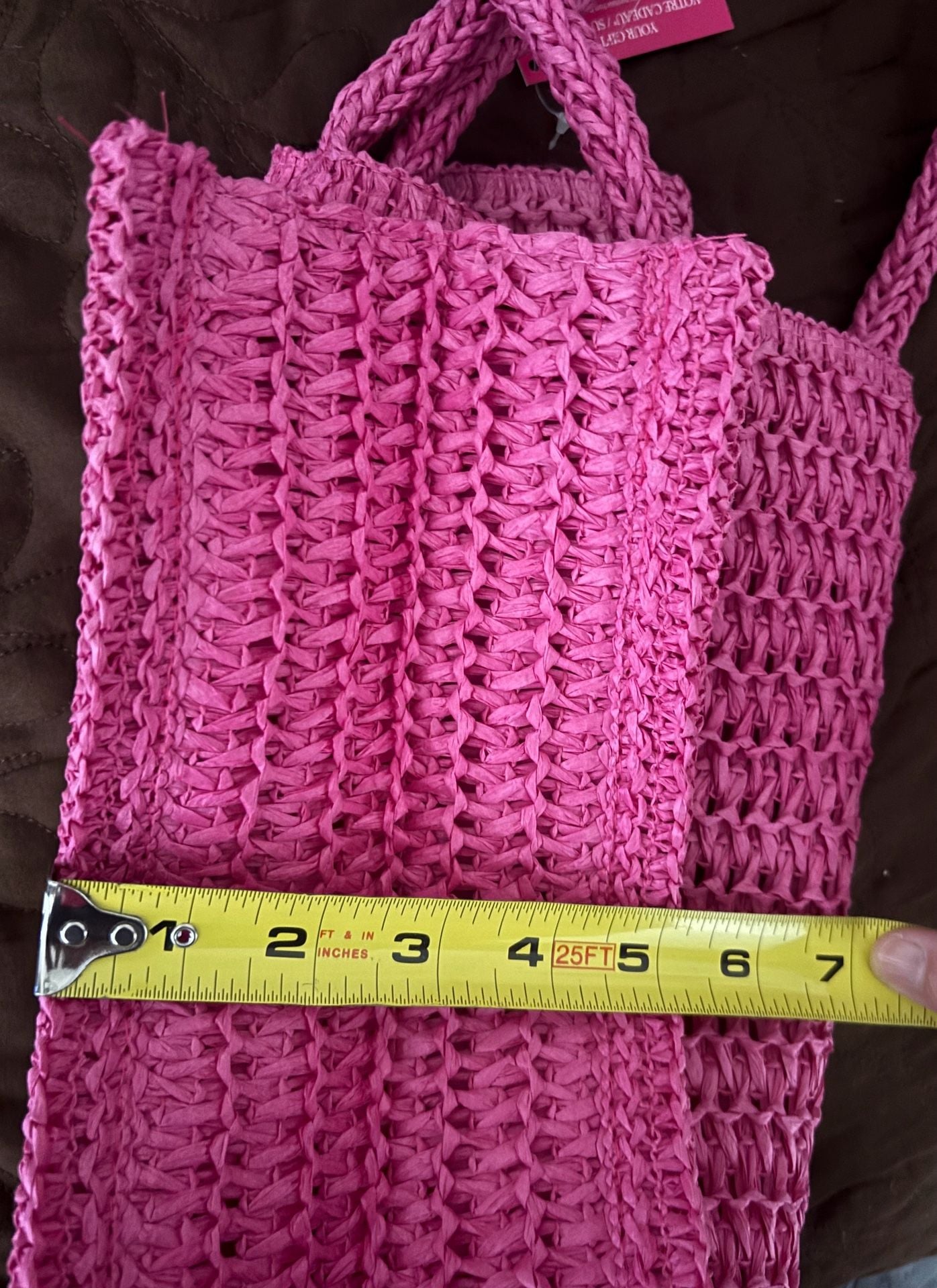 Juicy Couture 2-Piece Straw Tote Bag Set Pink 12