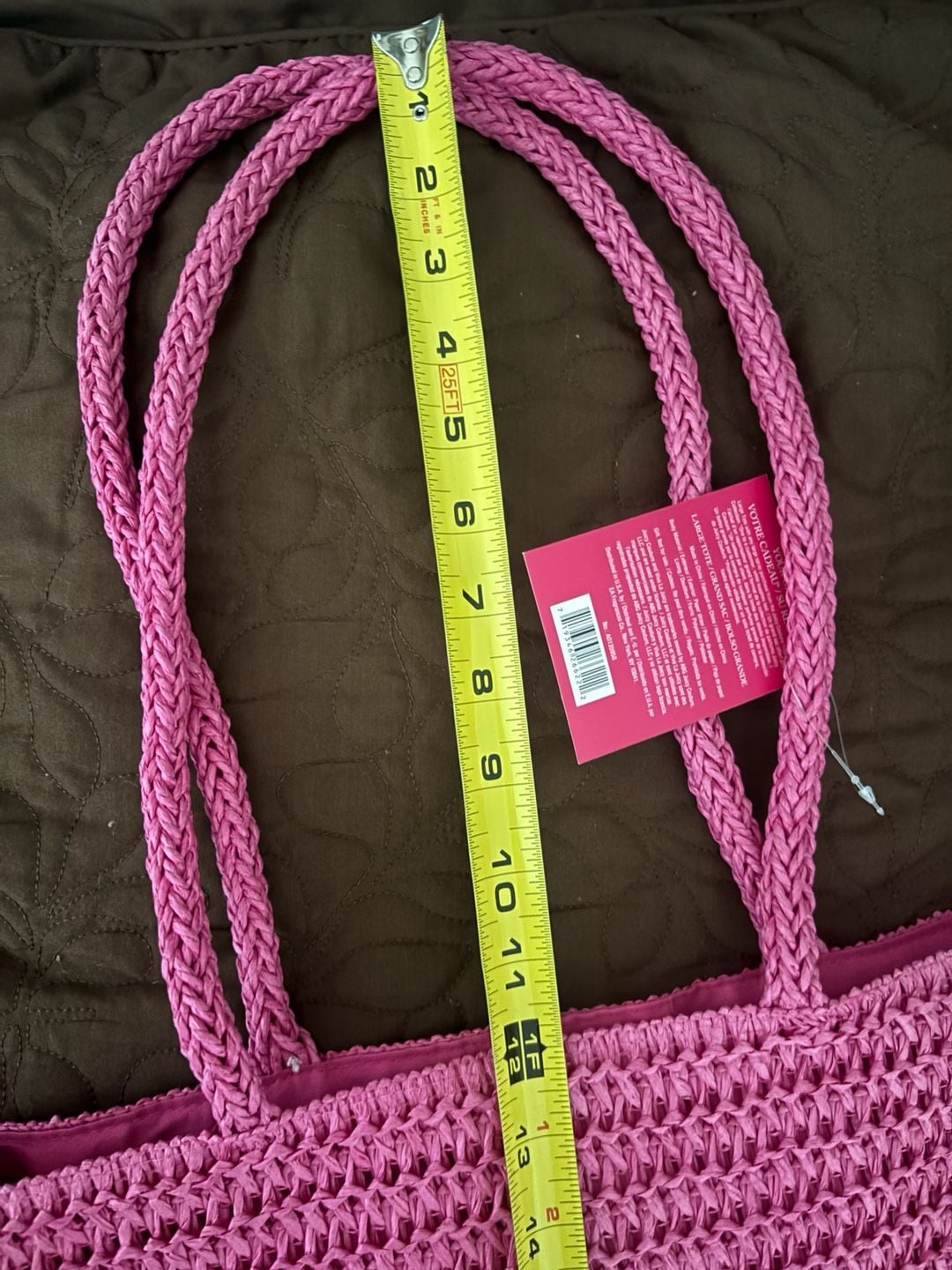 Juicy Couture 2-Piece Straw Tote Bag Set Pink 14