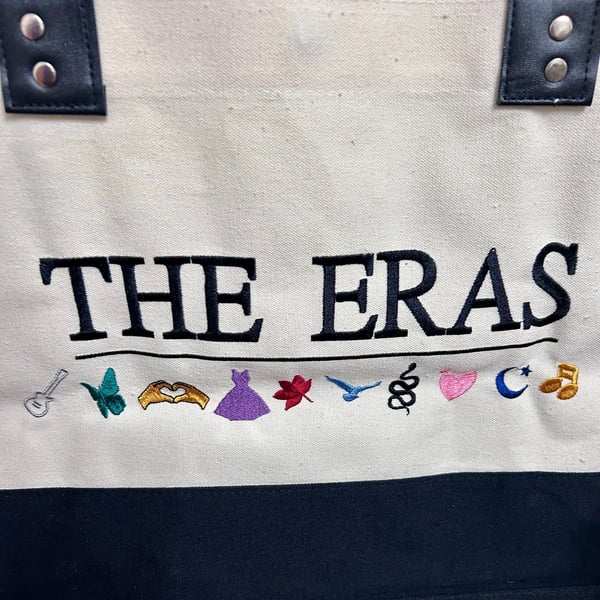 Taylor Swift The Eras Tour Embroidered Canvas Tote Bag