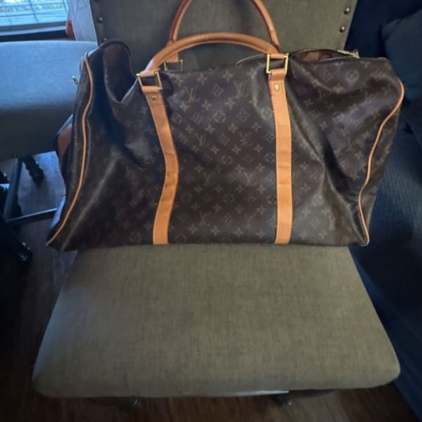 Louis Vuitton Keepall Monogram Duffle Bag Brown