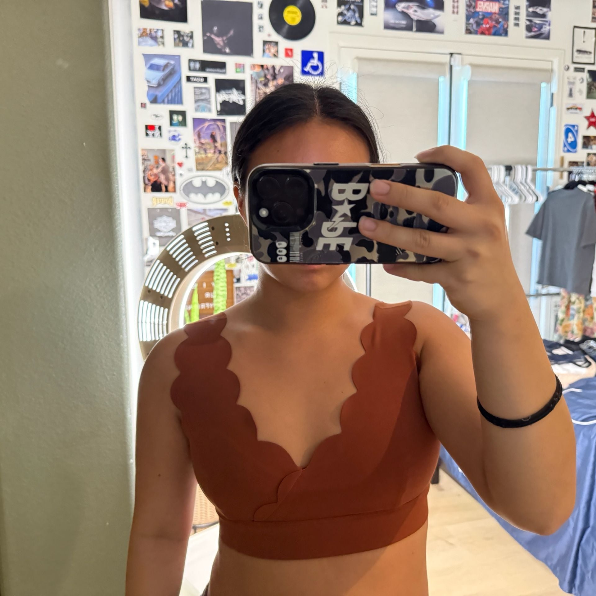 Wiskii Souffle Sports Bra Size S Coconut Shell Scalloped NO BRA PADDING 5
