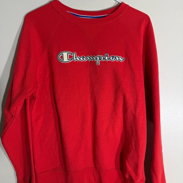 Champion Crewneck Sweatshirt Size M Red Authentic Athleticwear