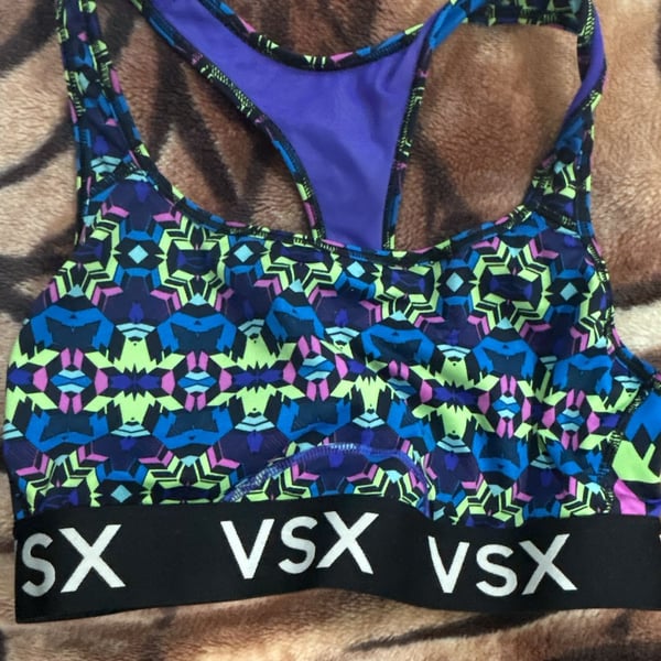 Victoria's Secret VSX Colorful Print Lightweight Sports Racerback Bra