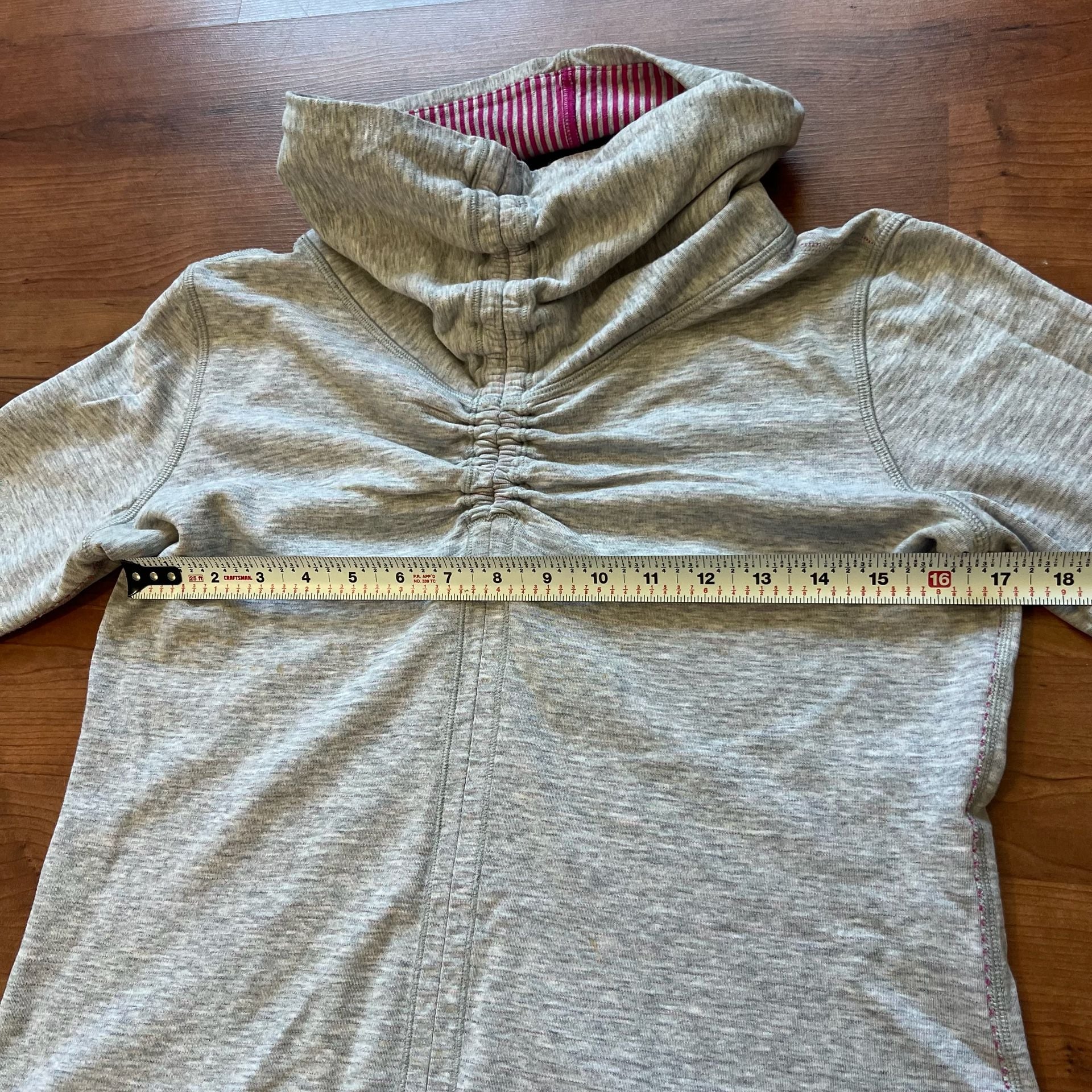 Lululemon Reversible Pullover Sweatshirt Women Sz 6 Gray Pink Striped Cinched 5