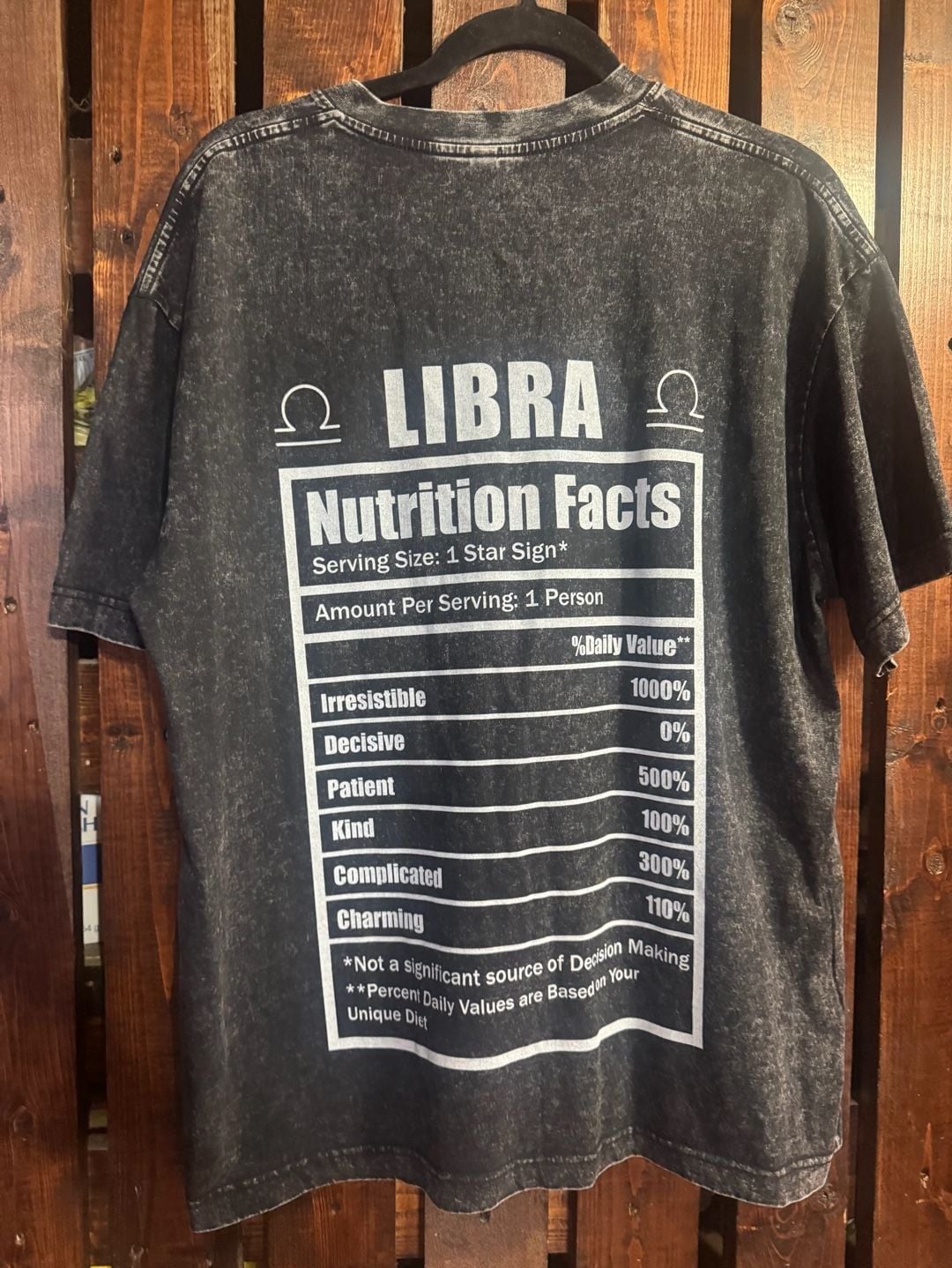 Libra Nutrition Facts Size M Vintage Washed T-Shirt 5