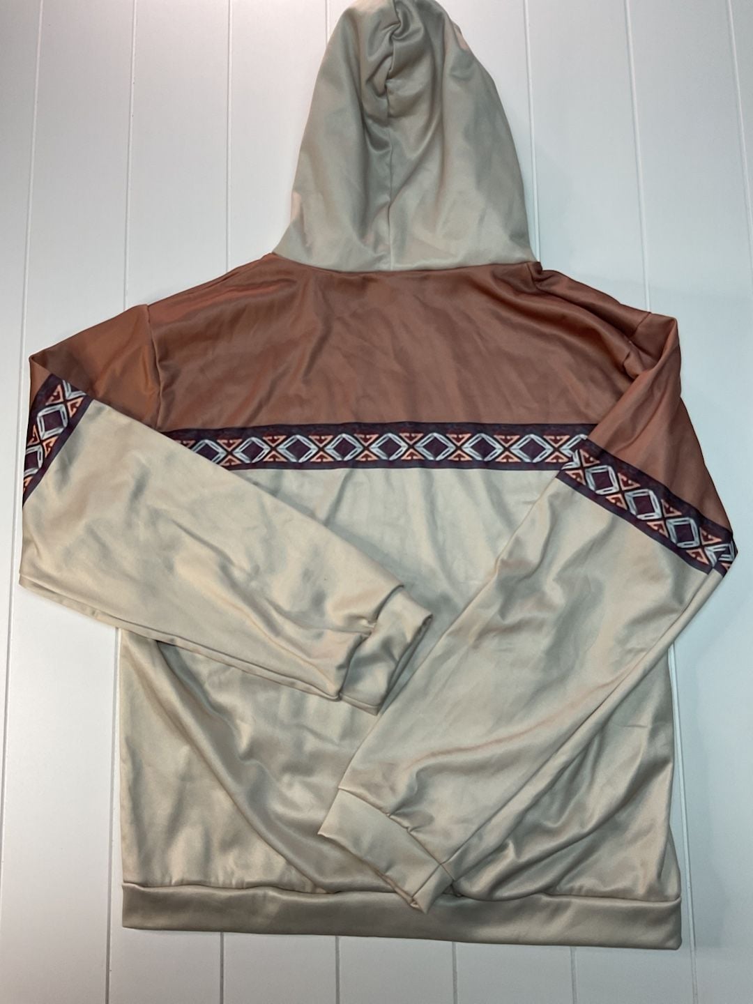 Carhartt Aztec Print Hoodie Size XXL Brown Tan Western Pullover Sweatshirt 9