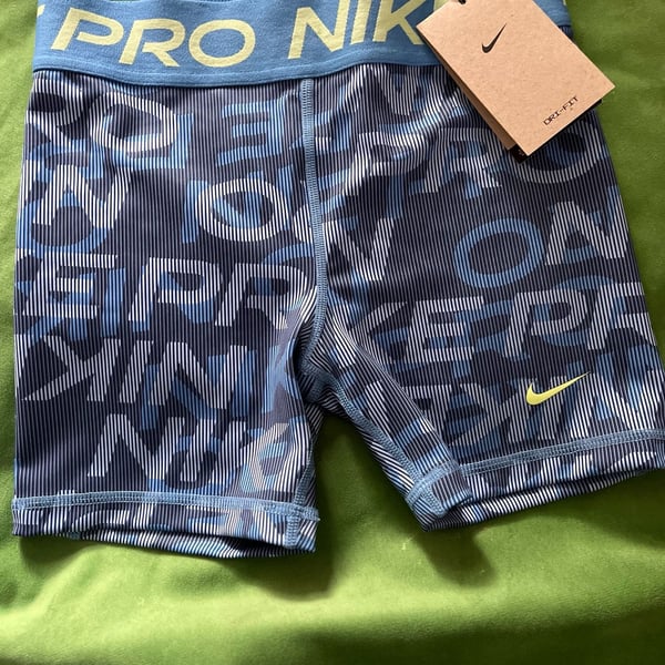 Kids Nike Pro Dri-FIT Shorts Size L Blue Training Athletic