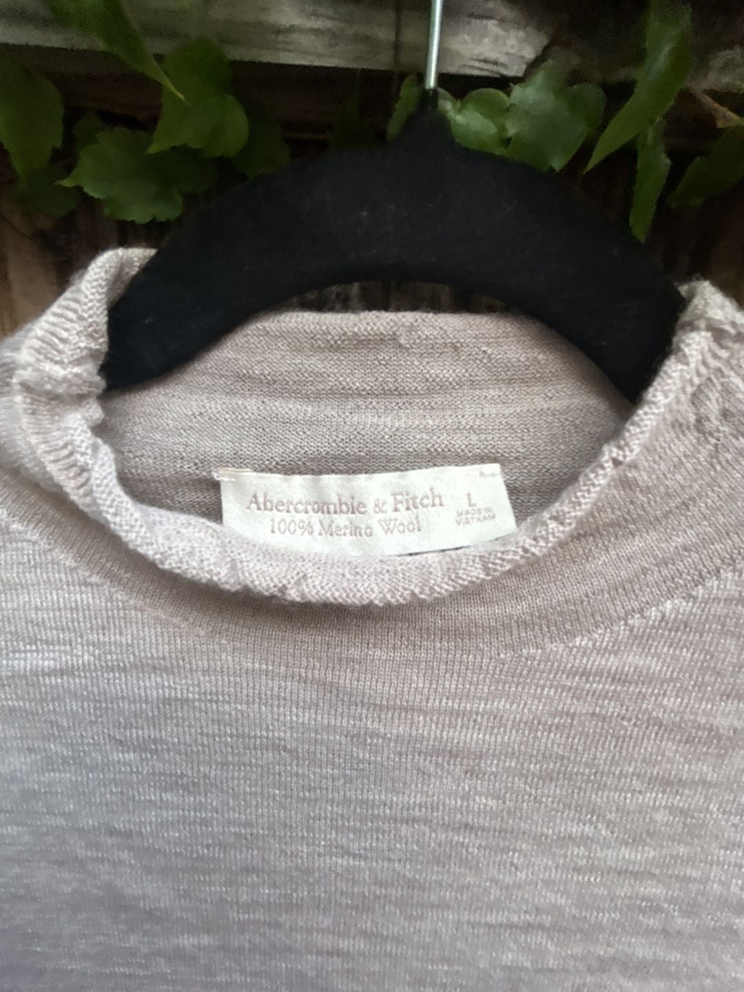Abercrombie & Fitch Mock Neck Sweater Size L Merino Wool Button Cuff 3