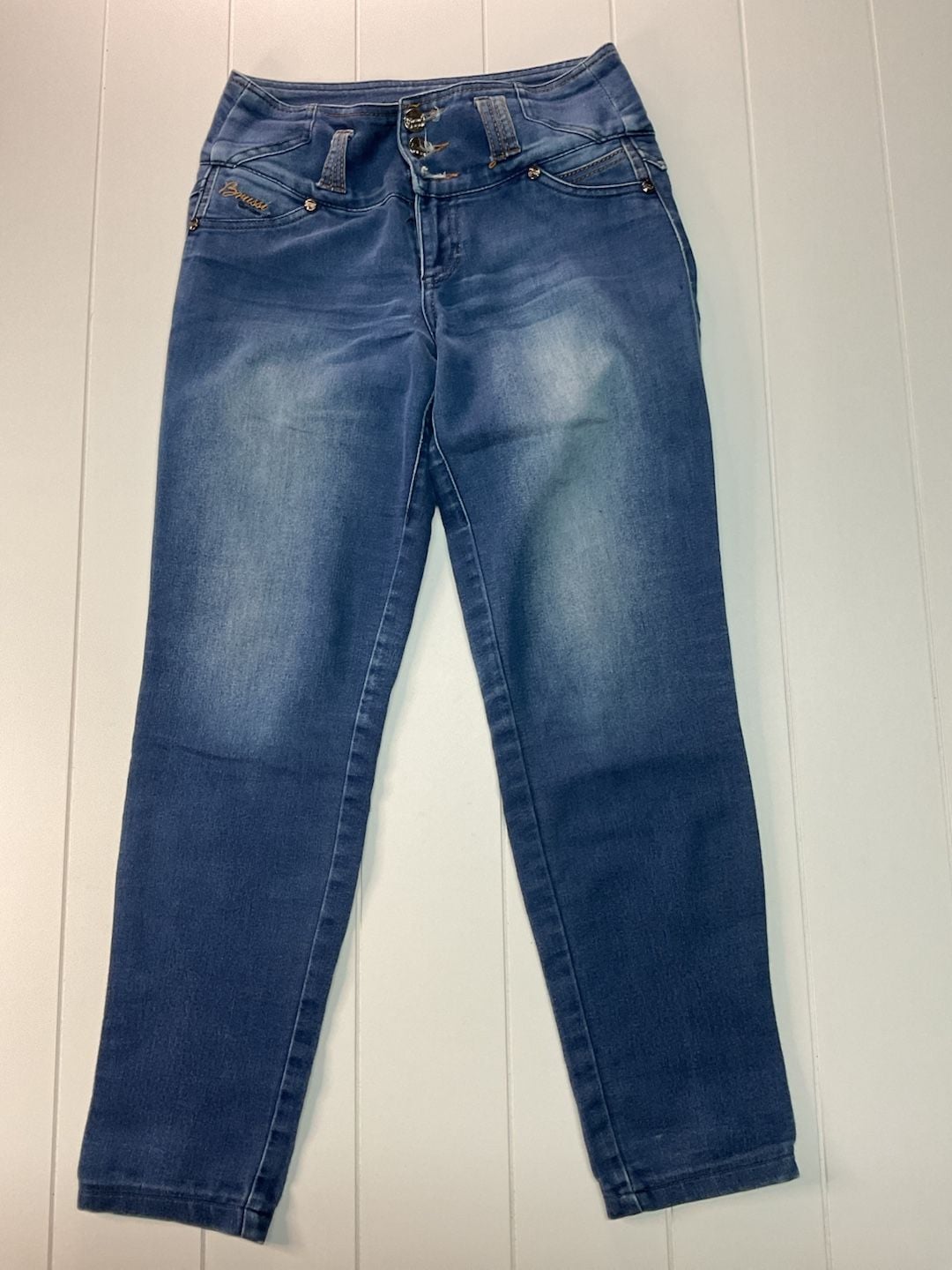 Brussi Skinny Jeans Size 10 Blue High Waisted Butt Lift Denim 6