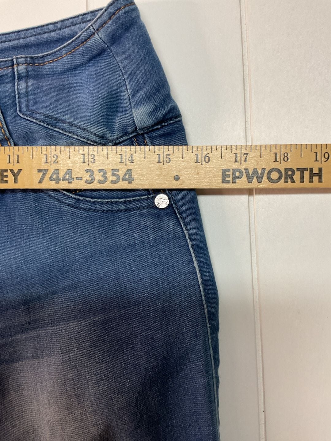 Brussi Skinny Jeans Size 10 Blue High Waisted Butt Lift Denim 7