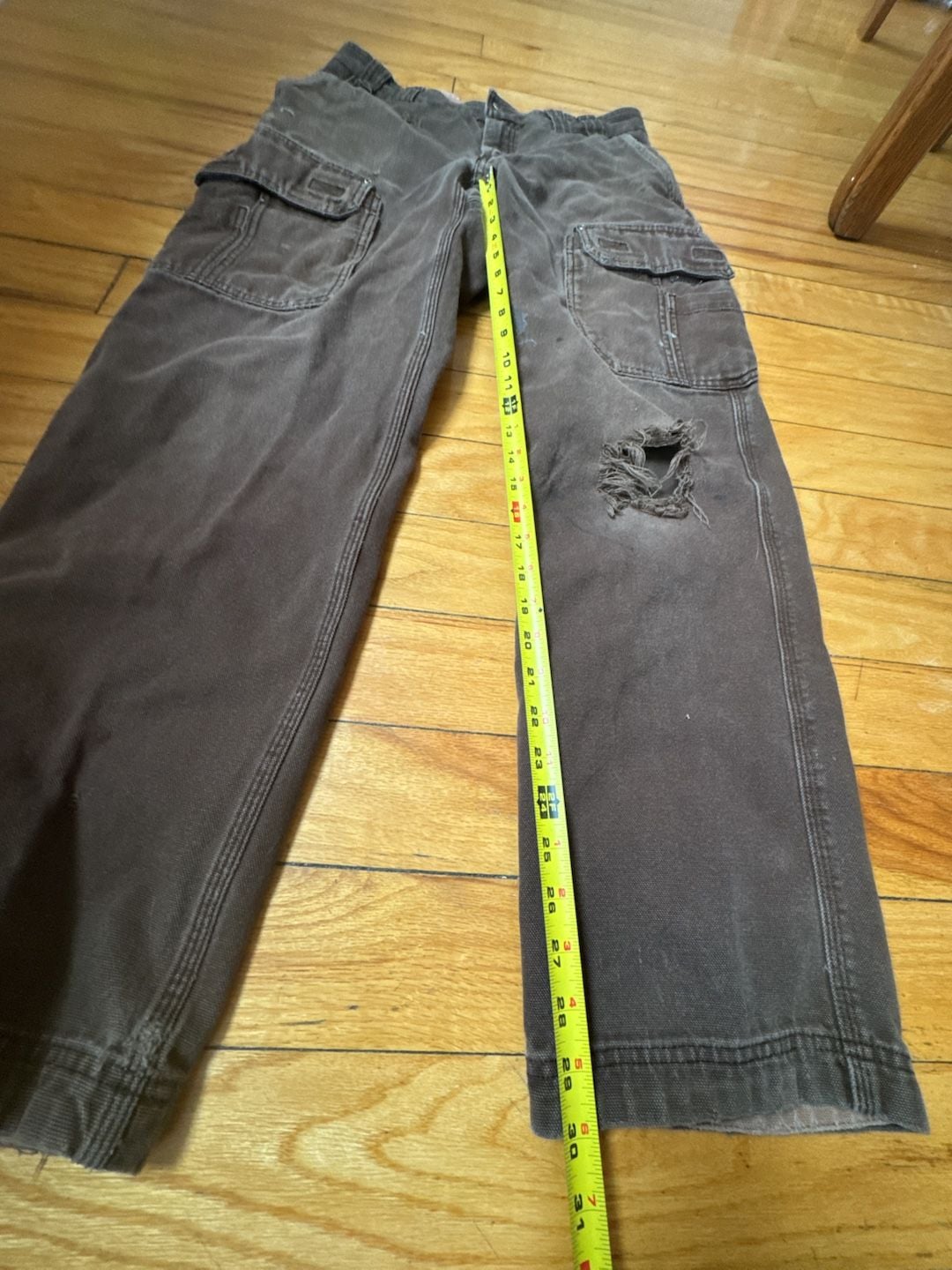 Duluth Trading Co Cargo Work Pants Size 33x34 Brown Distressed Workwear Menswear Utility 7
