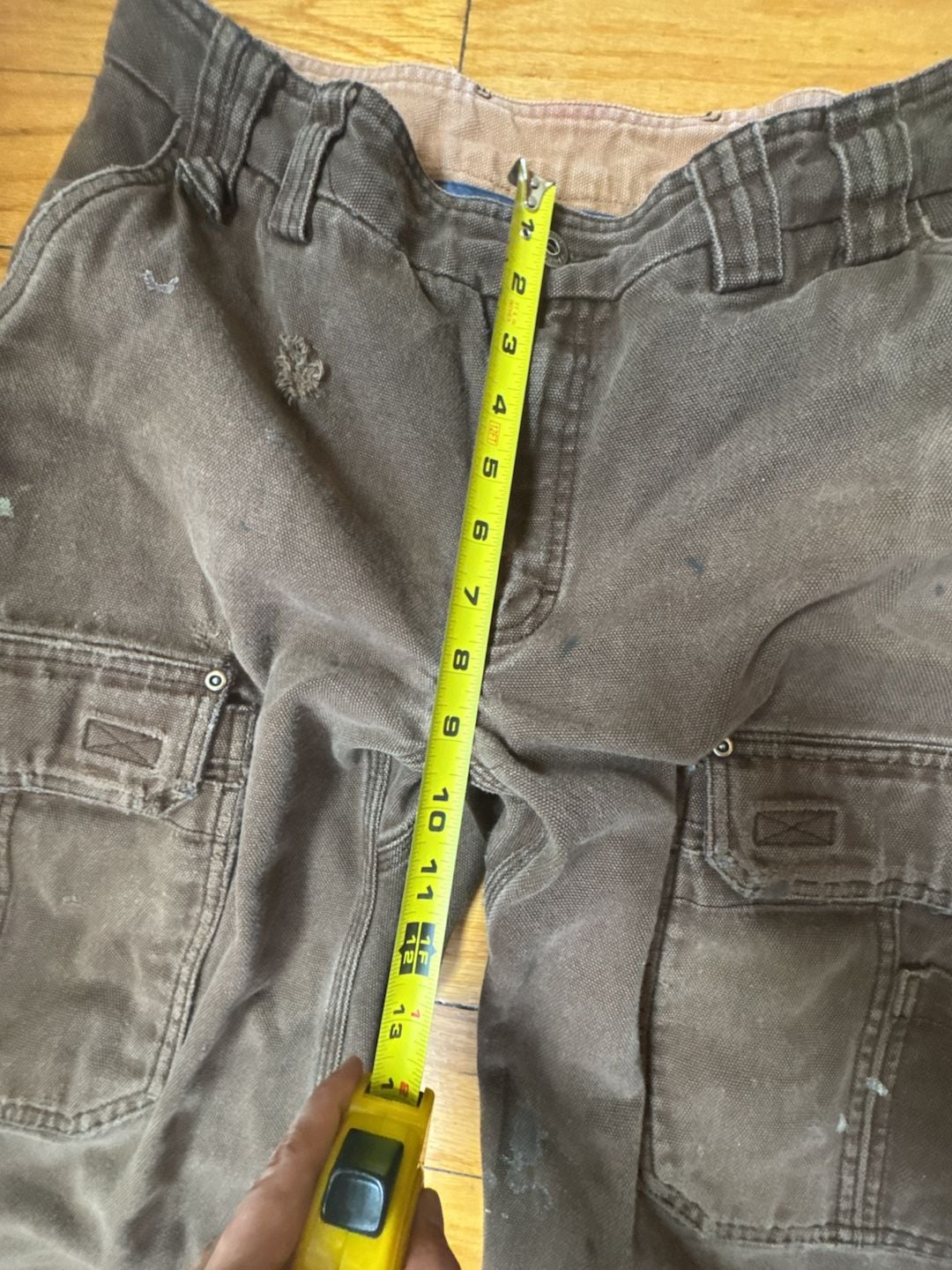 Duluth Trading Co Cargo Work Pants Size 33x34 Brown Distressed Workwear Menswear Utility 8
