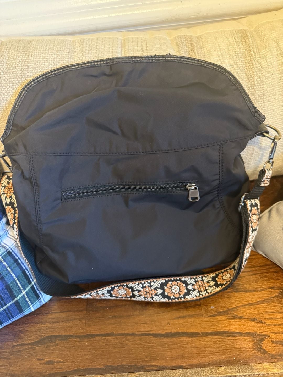The Sak Esperato Nylon Crossbody Bag Black Patterned Strap 6