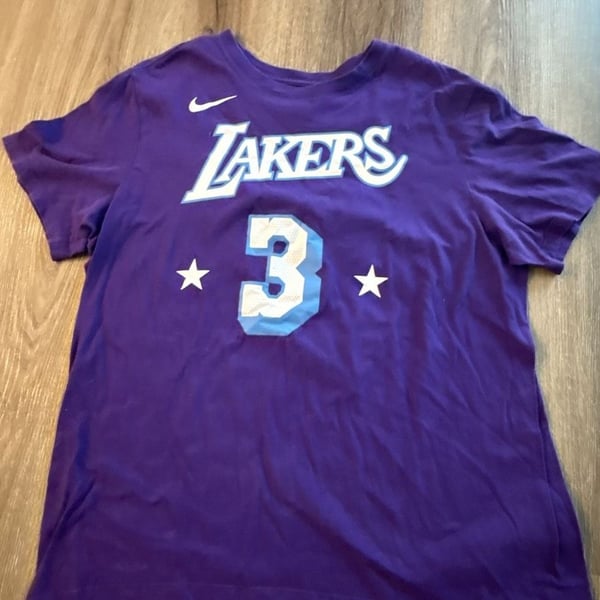Nike Los Angeles Lakers Anthony Davis 3 T-Shirt Size L Purple City Edition