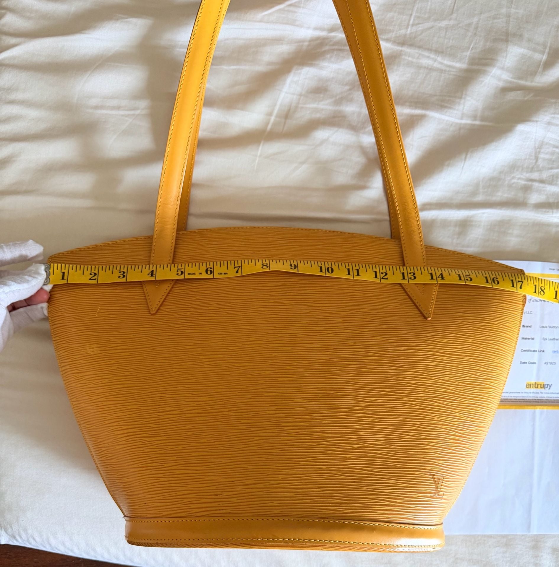 Louis Vuitton Epi Leather Saint Jacques GM Yellow 100% Authentic PreLoved Great Condition 19