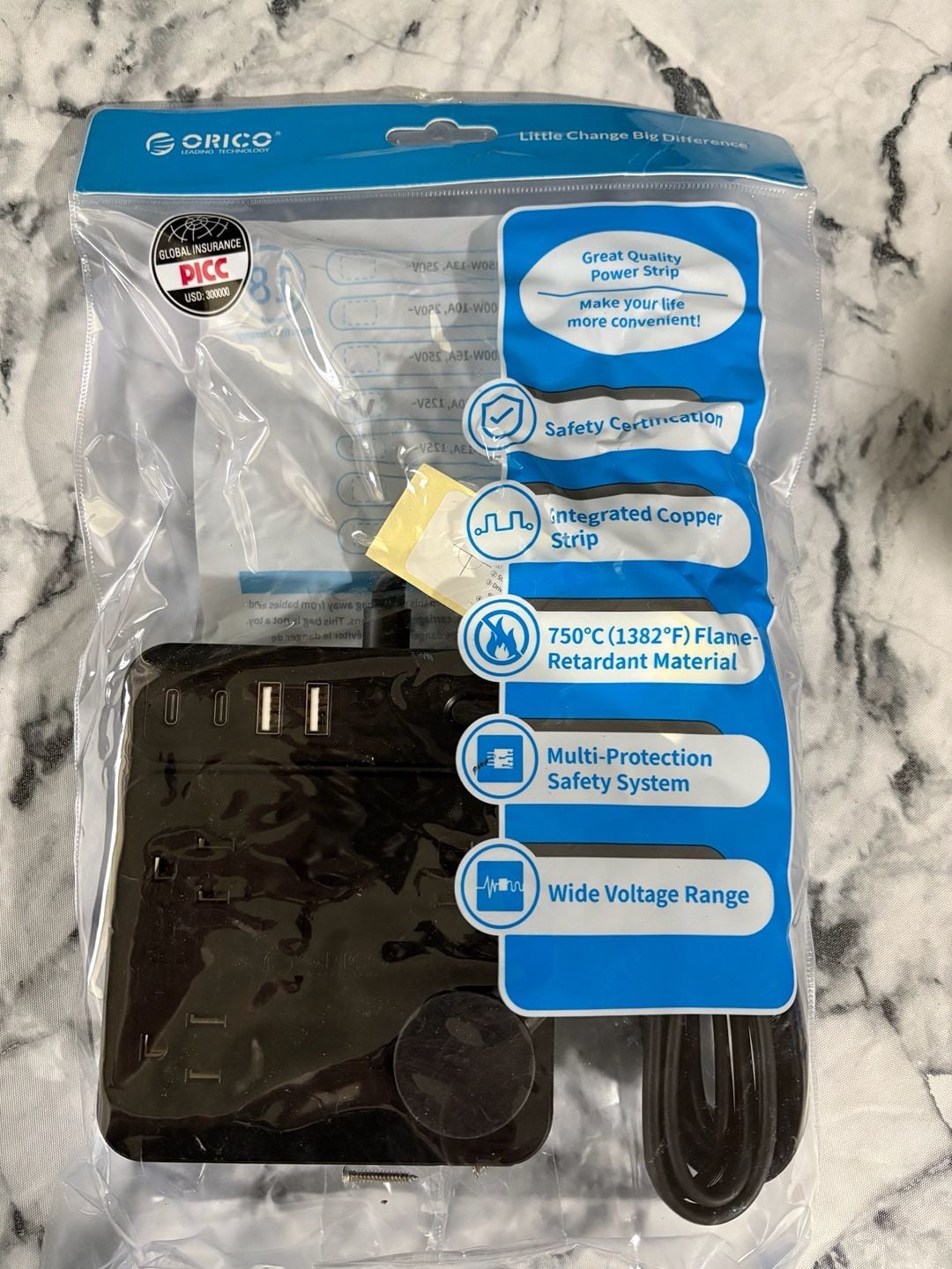 ORICO Power Strip SP1 Size 10FT Black Surge Protector 2