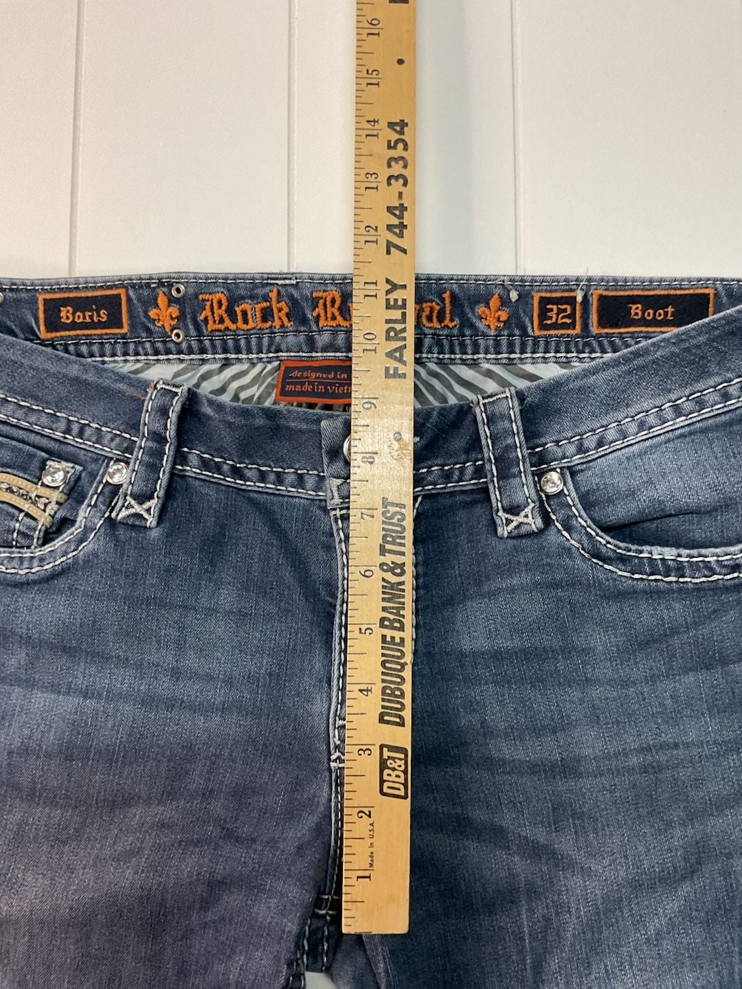 Rock Revival Boris Boot Jeans Size 32 Blue Denim 8
