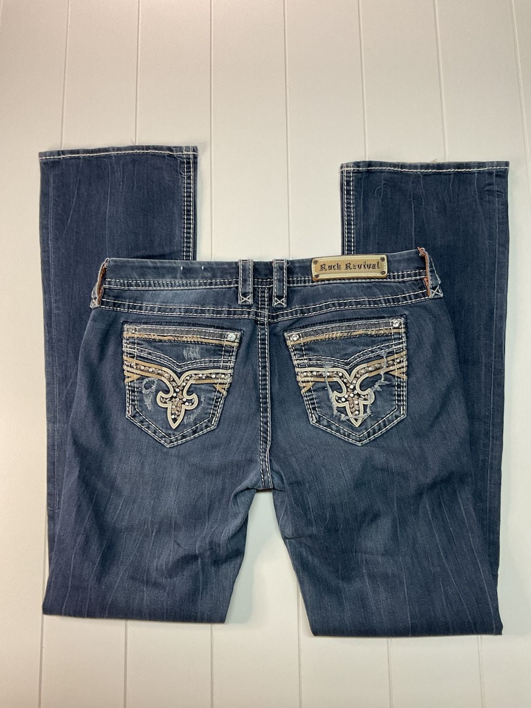 Rock Revival Boris Boot Jeans Size 32 Blue Denim 10