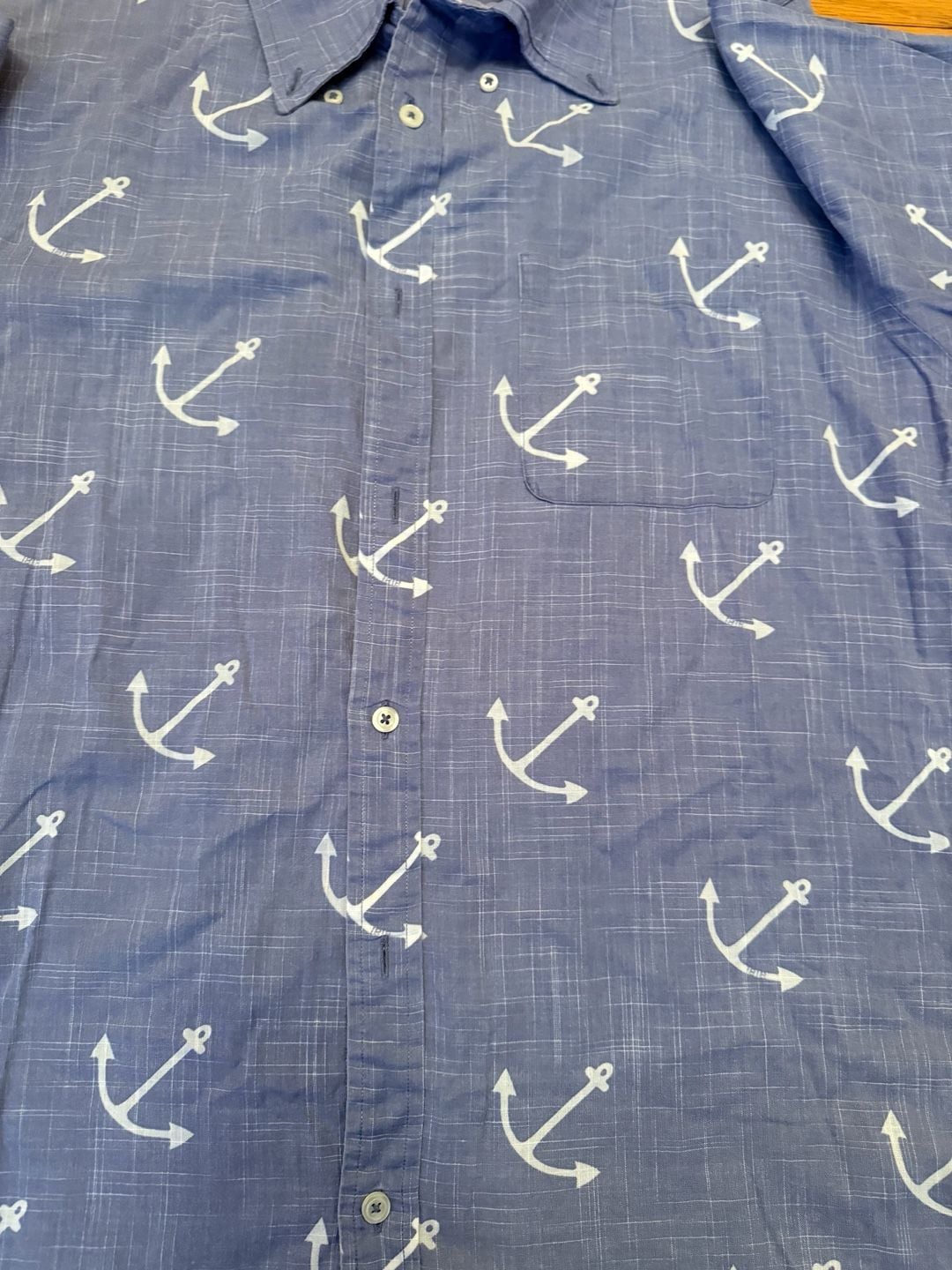 Brooks Brothers 1818 Regent Fit Anchor Print Shirt Size XL Blue Cotton 6