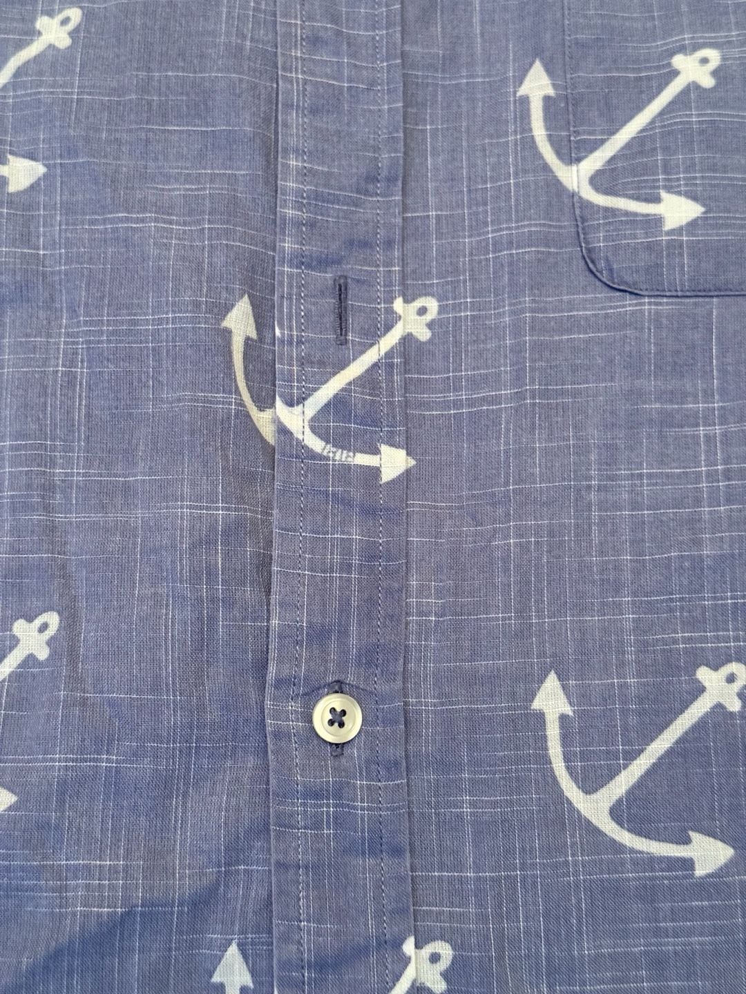 Brooks Brothers 1818 Regent Fit Anchor Print Shirt Size XL Blue Cotton 7